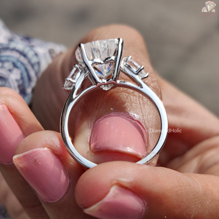 heart cut moissanite white gold engagement ring