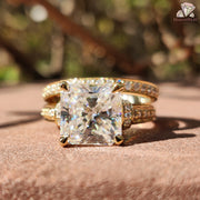 Moissanite Bridal Set | Half Eternity Band | Engagement Solitaire

