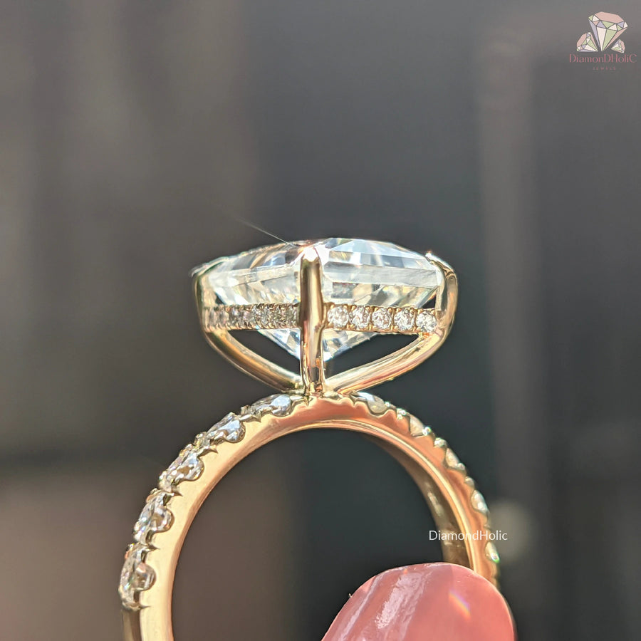 hidden halo diamond ring