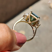 hidden halo moissanite engagement ring