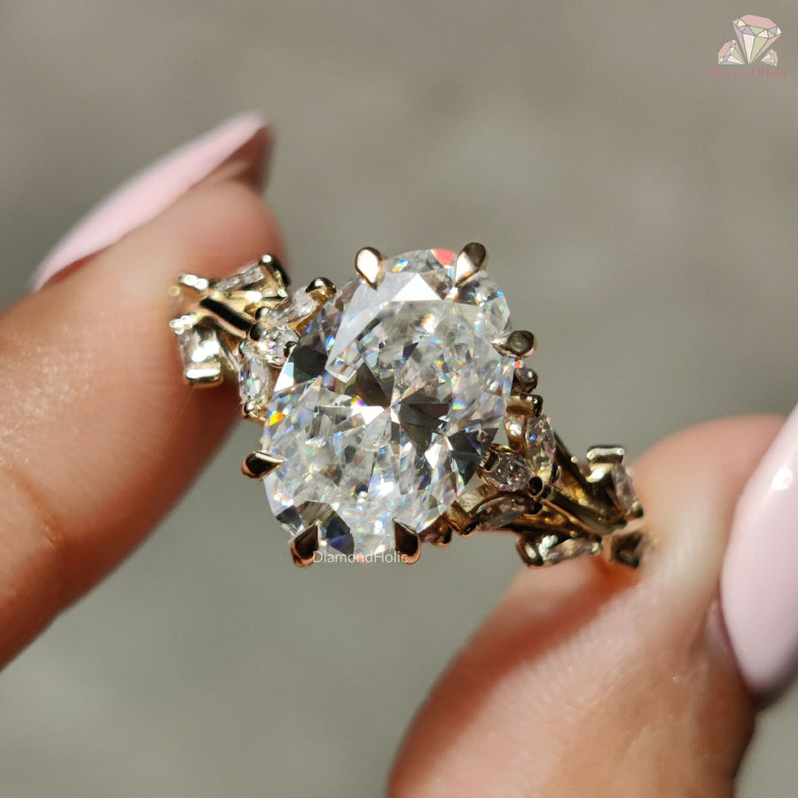 hidden halo engagement ring | hidden halo oval engagement ring