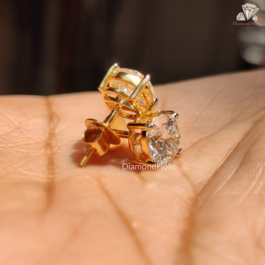 lab grown diamond earrings studs