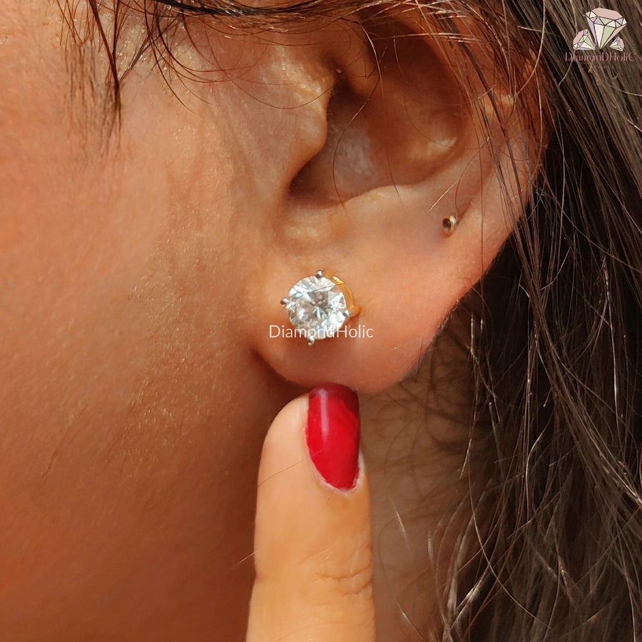 lab grown diamond earrings studs square