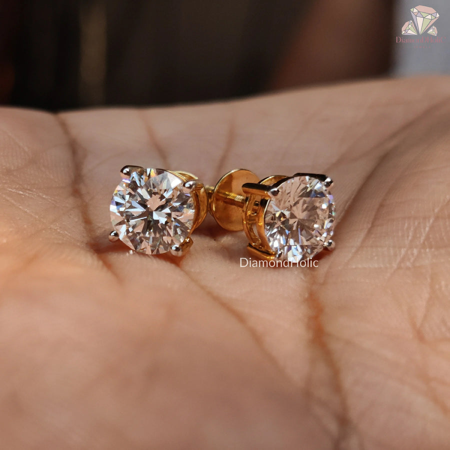 lab grown diamond stud earrings