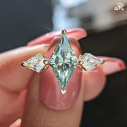 lozenge cut diamond ring