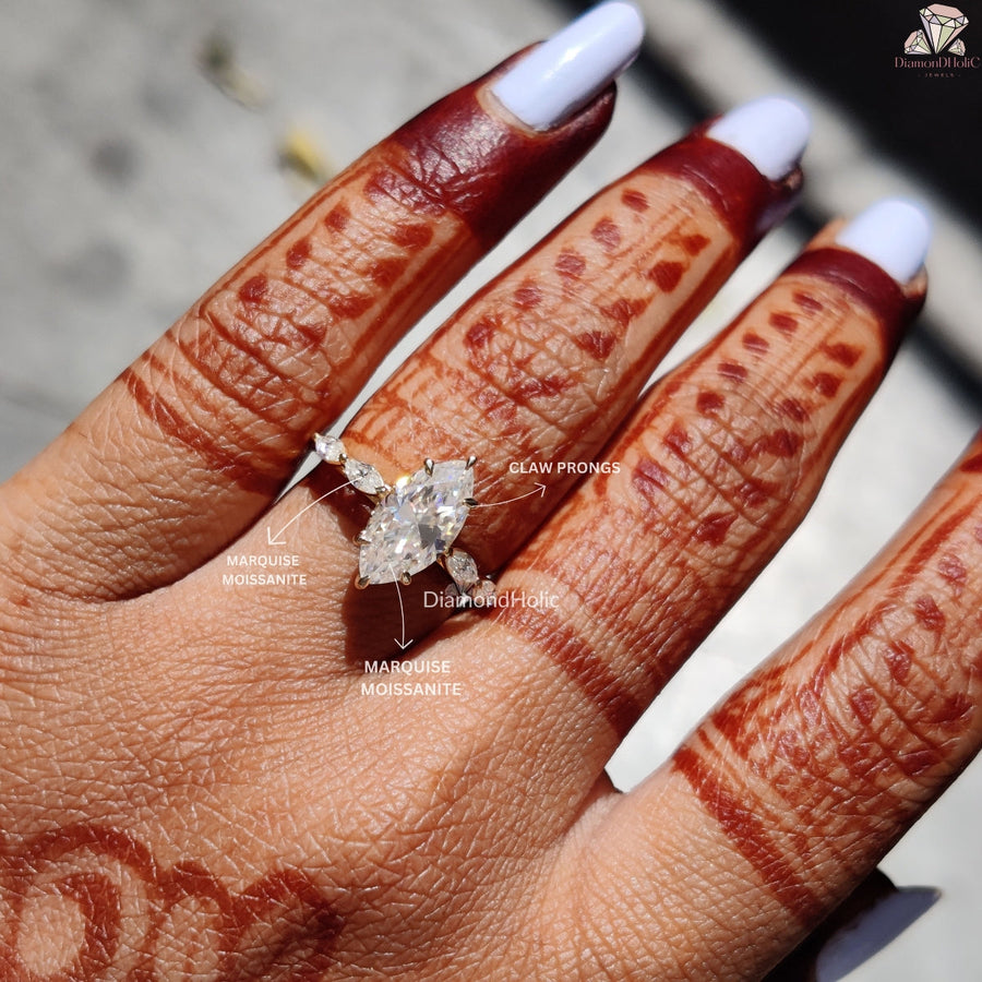 marquise cut hidden halo engagement ring