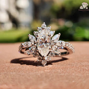 marquise cut moissanite cluster ring