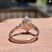 Marquise Cut Moissanite White Gold Proposal Ring 