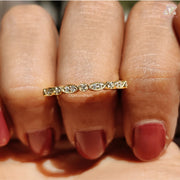 marquise and round wedding band