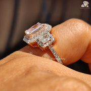 Baby Pink Centerpiece | Radiant Cut Shine | Elegant Pave Glow

