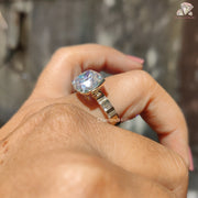 moissanite halo ring | moissanite cushion halo | moissanite statement ring
