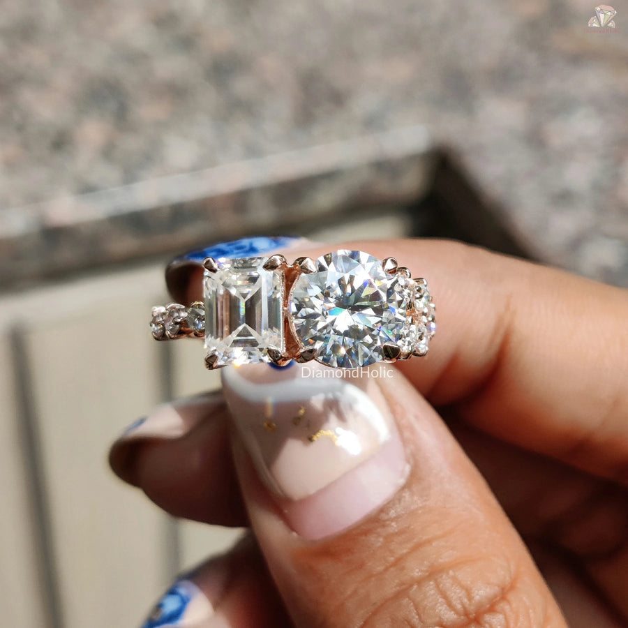 Crafted for Love | Moissanite Magic | Double Stone Design

