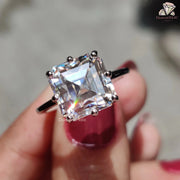 Asscher Cut Moissanite Ring