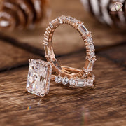 radiant cut moissanite ring