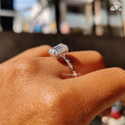 moissanite pave engagement ring