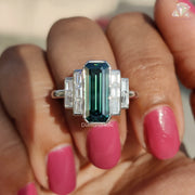 five stone moissanite ring