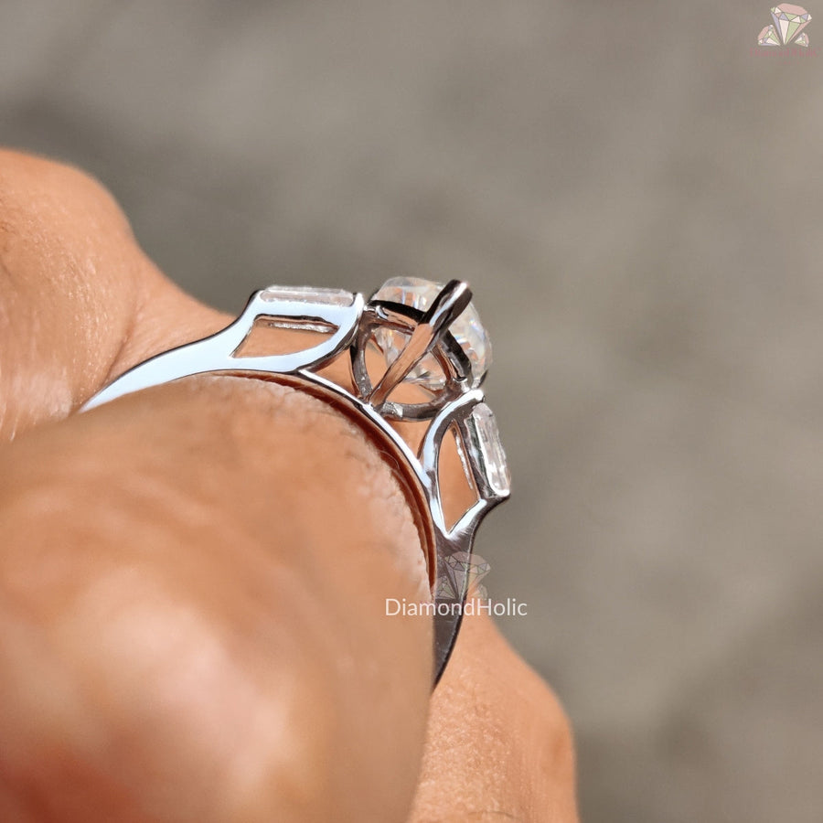 Three Stone Moissanite Ring 