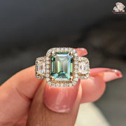moissanite three stone ring | moissanite diamond ring