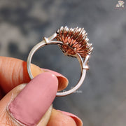 Morganite heart cut halo engagement ring - halo detail