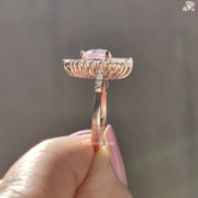 Morganite heart cut halo engagement ring - lifestyle shot