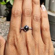 1Ct Bezel Diamond Jewelry | Stylish Hexagon Cut Design | Unique Salt & Pepper Jewelry