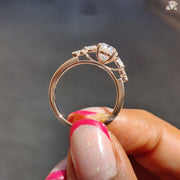 Oval cut moissanite engagement ring - band detail