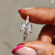Oval cut moissanite engagement ring - front view