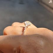 Oval cut moissanite engagement ring - profile view