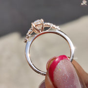 Oval cut moissanite engagement ring - top view