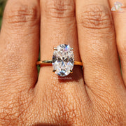 oval moissanite ring | hidden halo ring | solitaire engagement ring
