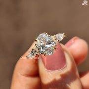 Oval lab grown diamond bridal ring - front view