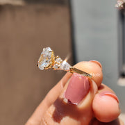 Oval lab grown diamond bridal ring - profile view