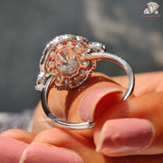 oval cut moissanite bridal ring sets