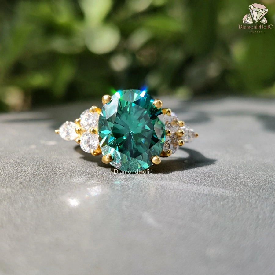 oval cut moissanite ring
