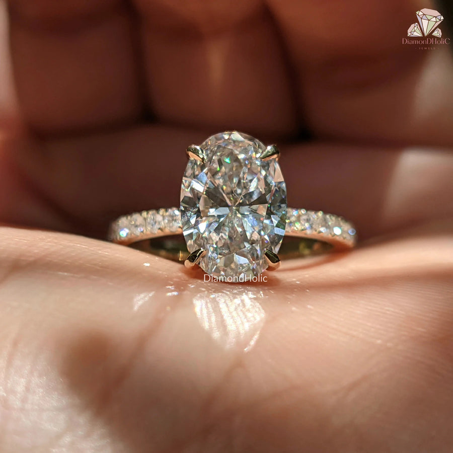 lab grown oval diamond ring