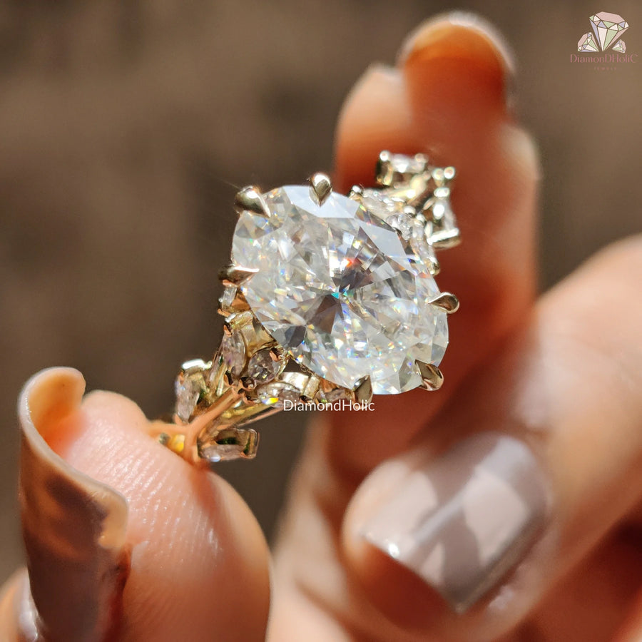 oval cut moissanite ring