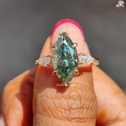 Pear Side Stone Ring |Engagement Ring