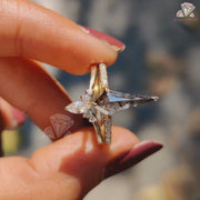 Unique Kite Cut Salt and Pepper Diamond Ring | Bridal Ring Set