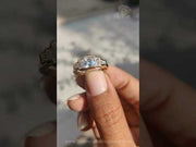 Asscher Cut Moissanite Ring with Carre Side Diamond Accents