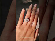 2.0 Ct Marquise Cut Moissanite Halo Design Ring For Her, Sparkling Designer Ring