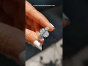 Oval Cut Moissanite Engagement Ring Set - With Matching Eternity Band