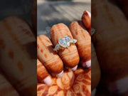Heart Cut V Prong Moissanite with Side Pear Engagement Ring – Romantic