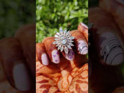 Oval Center Cut Moissanite Double Halo Ring in Rose Gold - Glamour