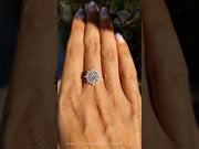 Round Centre Stone Moissanite Cluster Engagement Ring