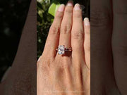 Radiant Cut Solitaire Moissanite Wedding Ring Set Half Eternity Floating Shank