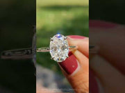Oval Cut 4 Prong Moissanite Solitaire Diamond Engagement Ring – Classic