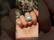 Emerald Cut Moissanite Diamond Milgrain Setting Engagement Ring – Vintage Grace