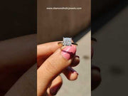 Cushion Lab Grown Diamond Hidden Halo Solitaire Engagement Ring