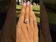 Marquise and Round Cut Sunflower Design Moissanite Engagement Ring