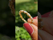 Simple Marquise Cut Moissanite Floating Shank Full Eternity Wedding Band